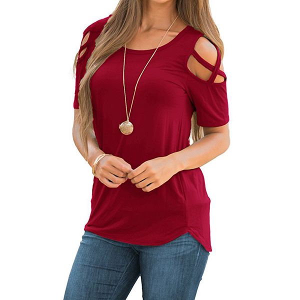 women t-shirt casual short sleeve hollow cotton blend t-shirt apparel for women, White
women t-shirt casual short sleeve hollow cotton blend t-shirt apparel for women, White