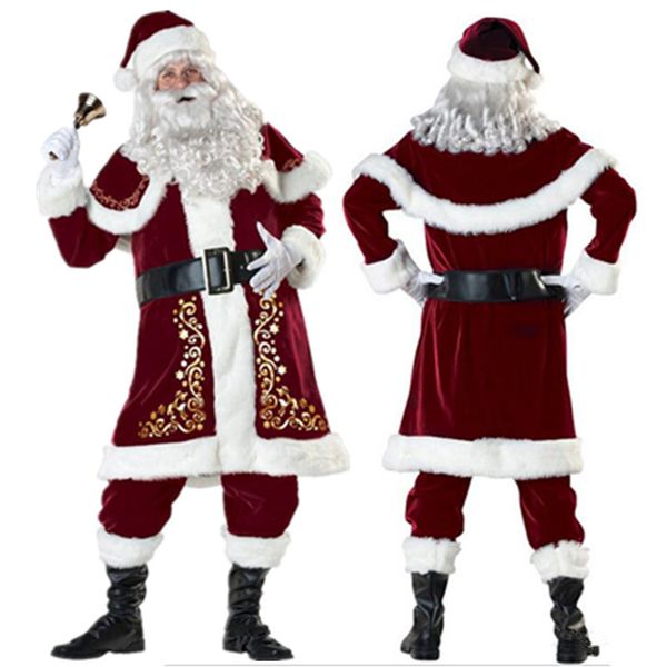 m-xxxl men's deluxe velvet santa claus christmas costumes santa uniform xmas costume set for men plus size, Black;red
m-xxxl men's deluxe velvet santa claus christmas costumes santa uniform xmas costume set for men plus size, Black;red
