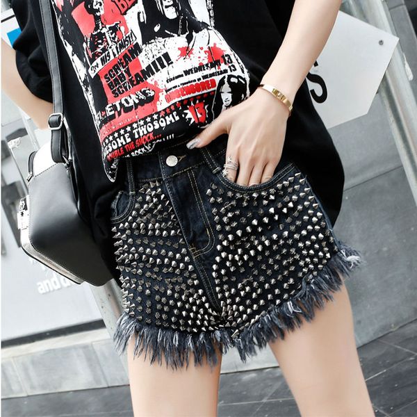 rivet high waist denim shorts women spring and summer new fashion european goods loose thin slim wide leg pants, Blue
rivet high waist denim shorts women spring and summer new fashion european goods loose thin slim wide leg pants, Blue