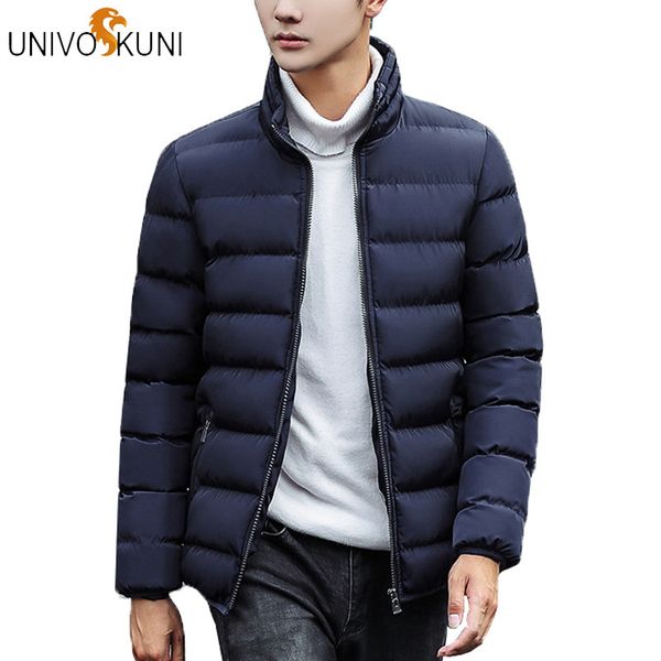 

univos kuni 2018 merk winter jas mannen parka warme jas 5xl casual jassen mannen katoen gewatteerde mannelijke kleding j414, Black