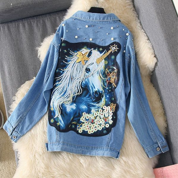 autumn winter women jackets 2018 beading sequined print long sleeve loose denim jacket outerwear coats ladies spring, Black;brown
autumn winter women jackets 2018 beading sequined print long sleeve loose denim jacket outerwear coats ladies spring, Black;brown