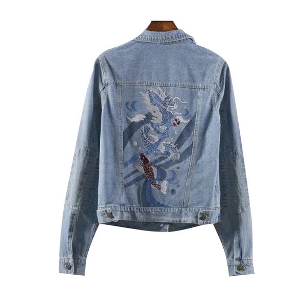 yulong embroidery womens denim jacket light blue 2018 autumn fashion new high street quality long sleeve large size denim jacket, Black;brown
yulong embroidery womens denim jacket light blue 2018 autumn fashion new high street quality long sleeve large size denim jacket, Black;brown