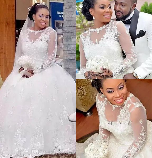 vestido de noiva long sleeves wedding dresses ball gown lace applique scoop modest dubai arabic bridal gowns plus size wedding dress, White
vestido de noiva long sleeves wedding dresses ball gown lace applique scoop modest dubai arabic bridal gowns plus size wedding dress, White