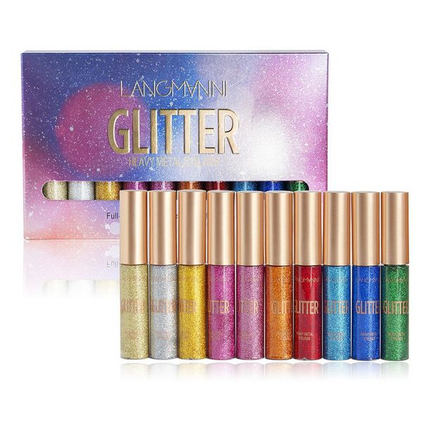 10 pcs/set liquid eyeliner shining waterproof glitter shimmer eye liner long lasting colorful sparkling eyeliner
10 pcs/set liquid eyeliner shining waterproof glitter shimmer eye liner long lasting colorful sparkling eyeliner