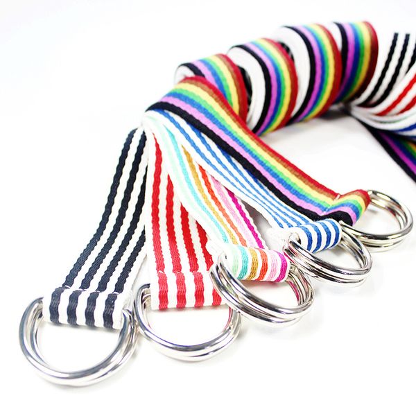 women canvas belts colorful stripe metal double d ring buckle sport fashioin jeans trendy cowgirl summer rainbow belt girdle new, Black;brown
women canvas belts colorful stripe metal double d ring buckle sport fashioin jeans trendy cowgirl summer rainbow belt girdle new, Black;brown