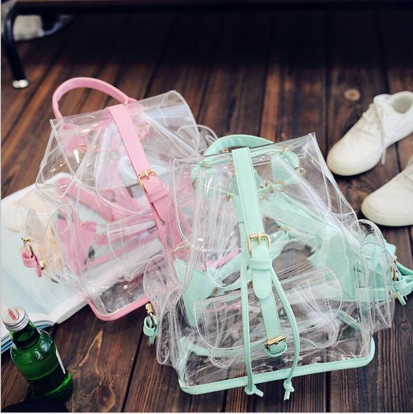 2018 new cute clear plastic see through transparent backpack women girl student travel bag satchel pvc school book bag
2018 new cute clear plastic see through transparent backpack women girl student travel bag satchel pvc school book bag