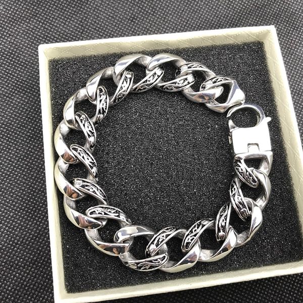 usenset 15mm curb cuban stainless steel bracelet mens solid chain clasp link bracelets silver tone fancy jewelry gift promotion, Black
usenset 15mm curb cuban stainless steel bracelet mens solid chain clasp link bracelets silver tone fancy jewelry gift promotion, Black