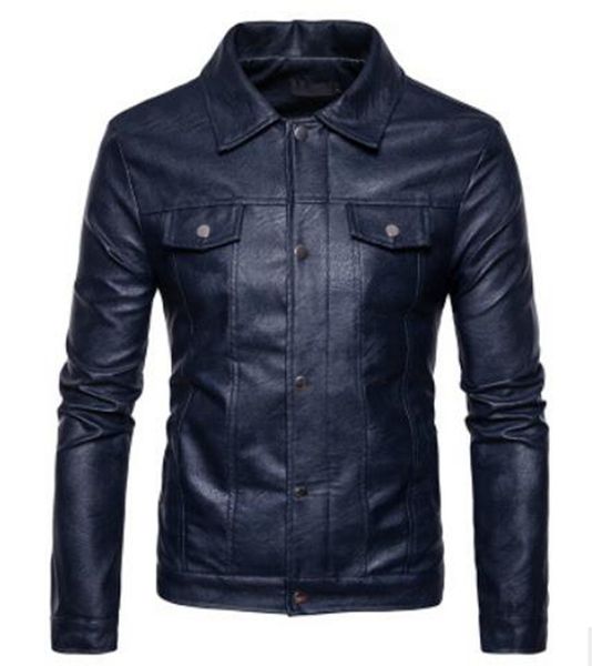 men's fall european american korean version of british luxury fashion leisure single button lapel locomotive leather coat /s-2xl, Black
men's fall european american korean version of british luxury fashion leisure single button lapel locomotive leather coat /s-2xl, Black