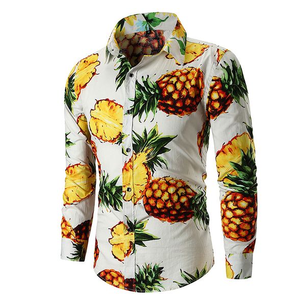 2018 fall new mens long sleeve fruit print slim fit linen casual shirts hawaii holiday pineapple shirts fashion urban clothing, White;black
2018 fall new mens long sleeve fruit print slim fit linen casual shirts hawaii holiday pineapple shirts fashion urban clothing, White;black