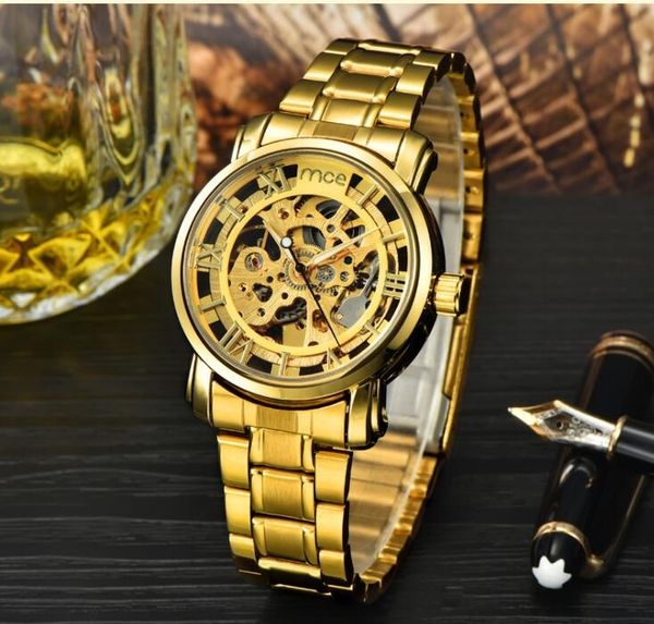 2018 sports design bezel golden watch mens watches montre homme clock mechanical watches men's relojes, Slivery;brown
2018 sports design bezel golden watch mens watches montre homme clock mechanical watches men's relojes, Slivery;brown