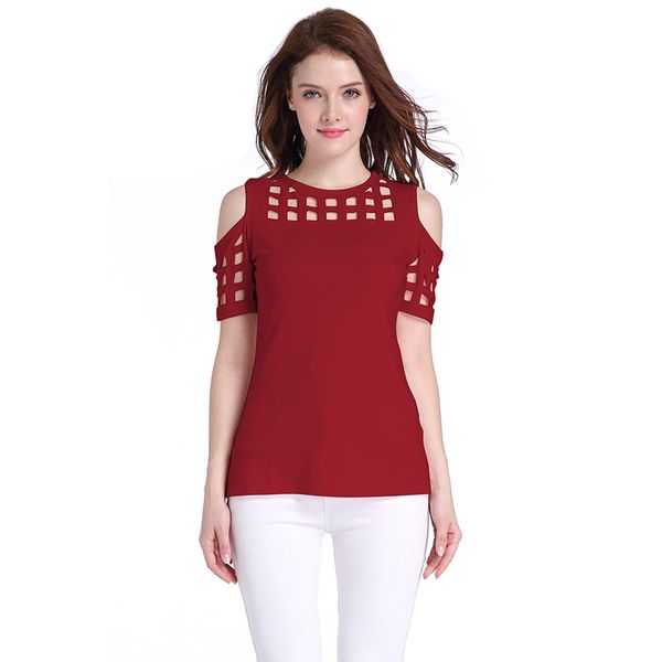 2018 summer women casual t shirt block cold shouder slim plus size t-shirt hollow out female solid tees talever, White
2018 summer women casual t shirt block cold shouder slim plus size t-shirt hollow out female solid tees talever, White