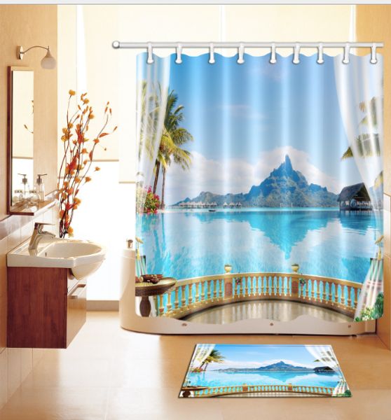 wonderful beach 3d pattern print custom waterproof bathroom modern shower curtain polyester fabric bathroom curtain door mat sets
wonderful beach 3d pattern print custom waterproof bathroom modern shower curtain polyester fabric bathroom curtain door mat sets