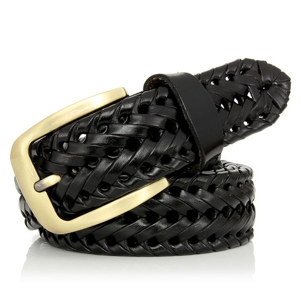 new braided leather men's belt hand knitted genuine leather brass pin buckle casual style woven tanned cowhide, Black;brown
new braided leather men's belt hand knitted genuine leather brass pin buckle casual style woven tanned cowhide, Black;brown