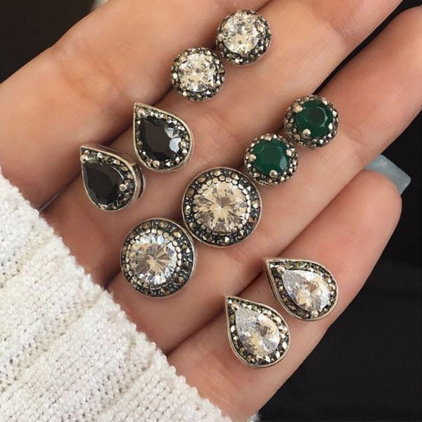 Fashion 5 pairs set earring setearrings of dazzling blue, white and black crystal Bohemian earrings free shipping
Fashion 5 pairs set earring setearrings of dazzling blue, white and black crystal Bohemian earrings free shipping