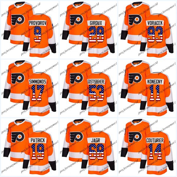 USA Flag Stitched Philadelphia Flyers 28 Claude Giroux 9 Ivan Provorov 11 Travis Konecny 17 Wayne Simmonds Gostisbehere Jakub Voracek Jersey
USA Flag Stitched Philadelphia Flyers 28 Claude Giroux 9 Ivan Provorov 11 Travis Konecny 17 Wayne Simmonds Gostisbehere Jakub Voracek Jersey
