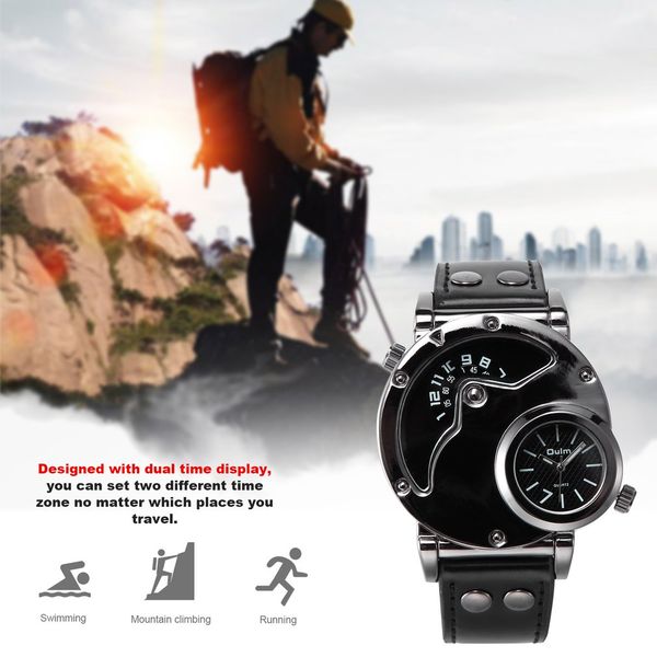 luxury men quartz-watch dual time leather band watch hp9591b for outdoor travel, Slivery;brown
luxury men quartz-watch dual time leather band watch hp9591b for outdoor travel, Slivery;brown