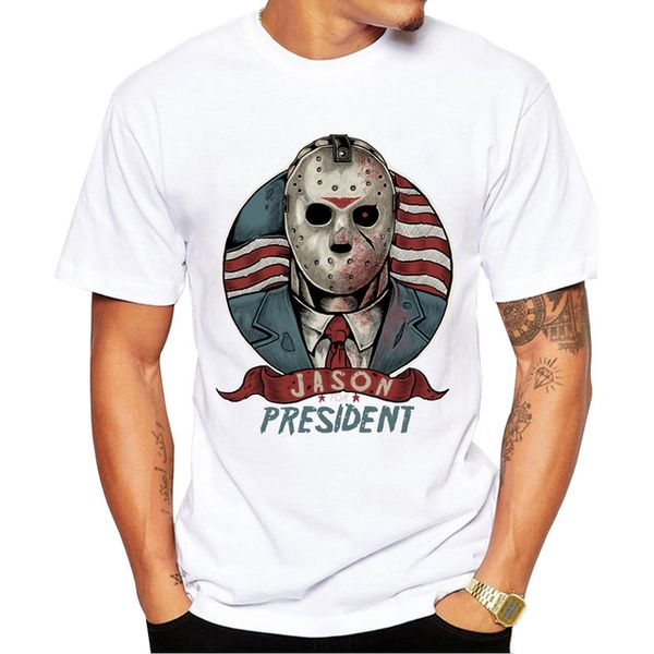 2017 men jason for president printed t-shirt hipster punk cool t shirts short sleeve casual, White;black
2017 men jason for president printed t-shirt hipster punk cool t shirts short sleeve casual, White;black
