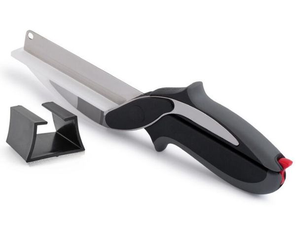 Kitchen Clever Smart Cutter 2 in 1 Knife Cutting Board Scissors Accessories Food Cheese Meat Vegetable Stainless Steel add holder sticker
Kitchen Clever Smart Cutter 2 in 1 Knife Cutting Board Scissors Accessories Food Cheese Meat Vegetable Stainless Steel add holder sticker