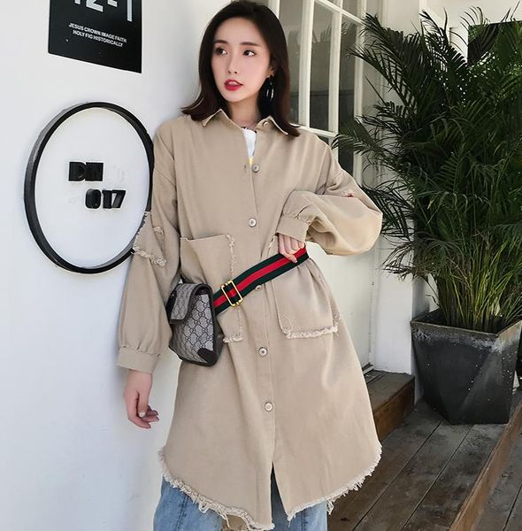 new 2018 spring autumn women trench coat medium long causal ladies female overcoat apricot loose coat mujer windbreaker, Tan;black
new 2018 spring autumn women trench coat medium long causal ladies female overcoat apricot loose coat mujer windbreaker, Tan;black
