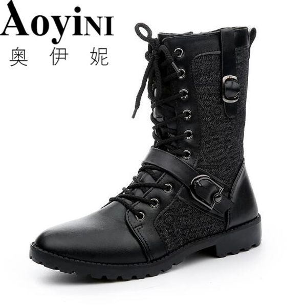 2018 autumn winter men boots patchwork buckle british knight ankle boots high black man's shoes
2018 autumn winter men boots patchwork buckle british knight ankle boots high black man's shoes