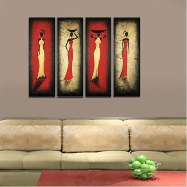 hand painted figure oil painting on canvas abstract africa women paintings home decoration wall art 4panel pictures set
hand painted figure oil painting on canvas abstract africa women paintings home decoration wall art 4panel pictures set