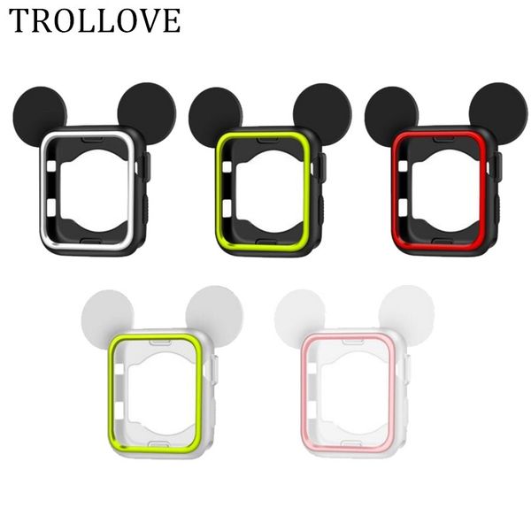 38mm/42mm sports silicone cover frame soft full protector case double color series 1 2 3 cute cartoon mouse ears, Black;brown
38mm/42mm sports silicone cover frame soft full protector case double color series 1 2 3 cute cartoon mouse ears, Black;brown