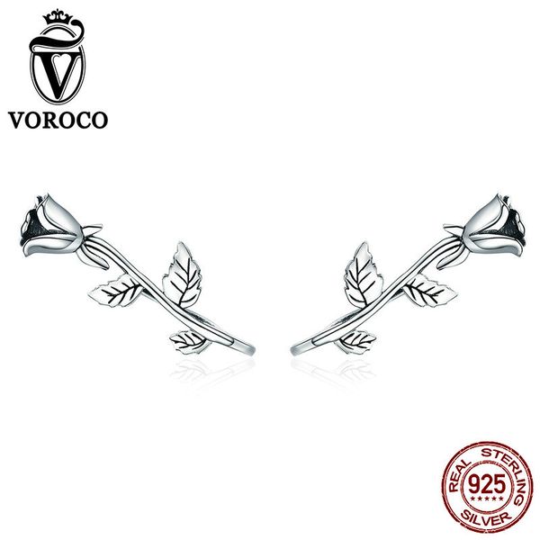 voroco romantic women stud earrings real 925 sterling silver rose flower earring party anniversary fine jewelry brincos bke380, Golden;silver
voroco romantic women stud earrings real 925 sterling silver rose flower earring party anniversary fine jewelry brincos bke380, Golden;silver