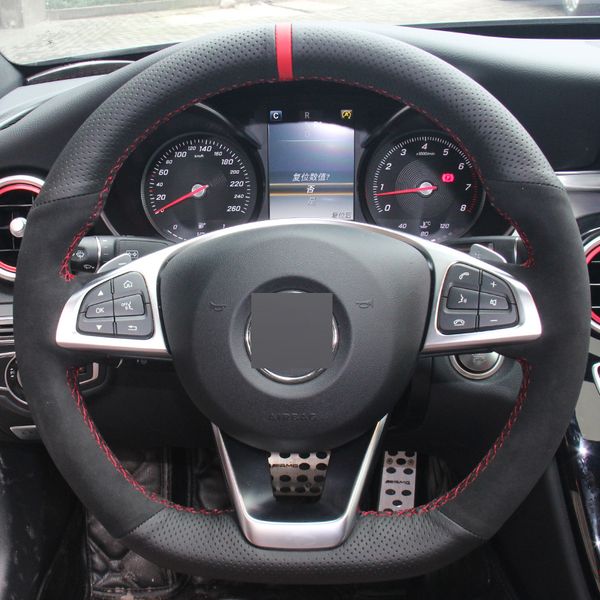 black leather suede diy hand-stitched car steering wheel cover for mercedes-benz c200 c250 c300 b250 b260 a200 a250 sport cla220
black leather suede diy hand-stitched car steering wheel cover for mercedes-benz c200 c250 c300 b250 b260 a200 a250 sport cla220