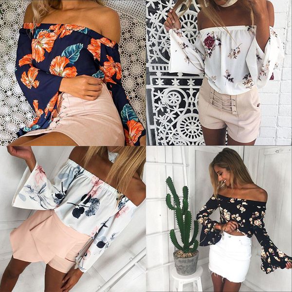 2018 selling loose fit casual printed off shoulder womens blouses t-shirt summer woman blouse clothes, White
2018 selling loose fit casual printed off shoulder womens blouses t-shirt summer woman blouse clothes, White