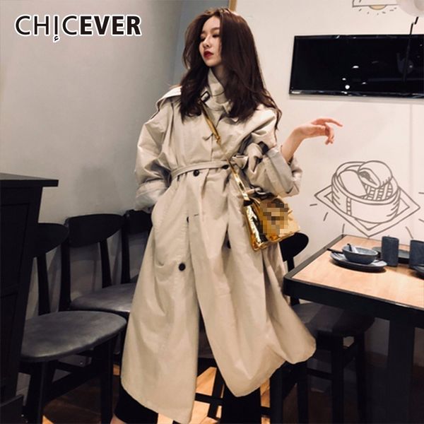 chicever autumn trench coat for women windbreaker loose oversize long sleeve bandage hem irregular coats female korean fashion, Tan;black
chicever autumn trench coat for women windbreaker loose oversize long sleeve bandage hem irregular coats female korean fashion, Tan;black