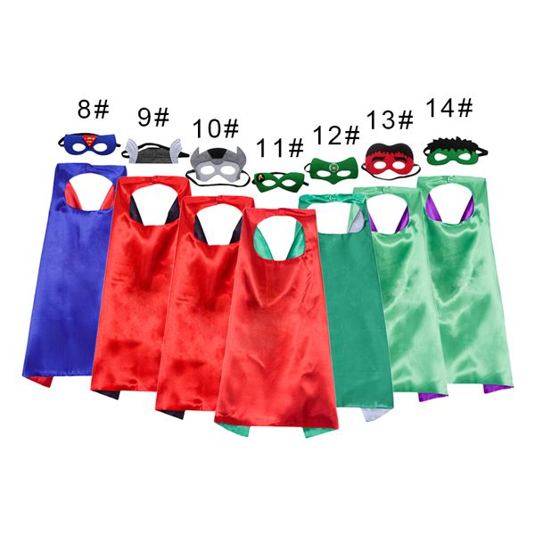 

the 28 styles one-layer 70*70cm super hero capes and mask set superhero cosplay capes+mask halloween cape mask for kids 2pcs/set tc180806w, Blue