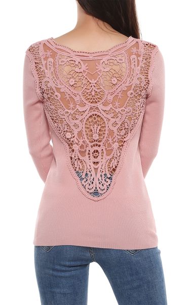 women lace patchwork sweater hollow out back v-neck sweater spring ladies long sleeve solid slim pullover autumn pull femme, White;black
women lace patchwork sweater hollow out back v-neck sweater spring ladies long sleeve solid slim pullover autumn pull femme, White;black