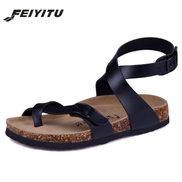 feiyitu male fashion cork sandals 2017 new men casual summer beach gladiator buckle strap sandals shoe flats white brown red, Black
feiyitu male fashion cork sandals 2017 new men casual summer beach gladiator buckle strap sandals shoe flats white brown red, Black