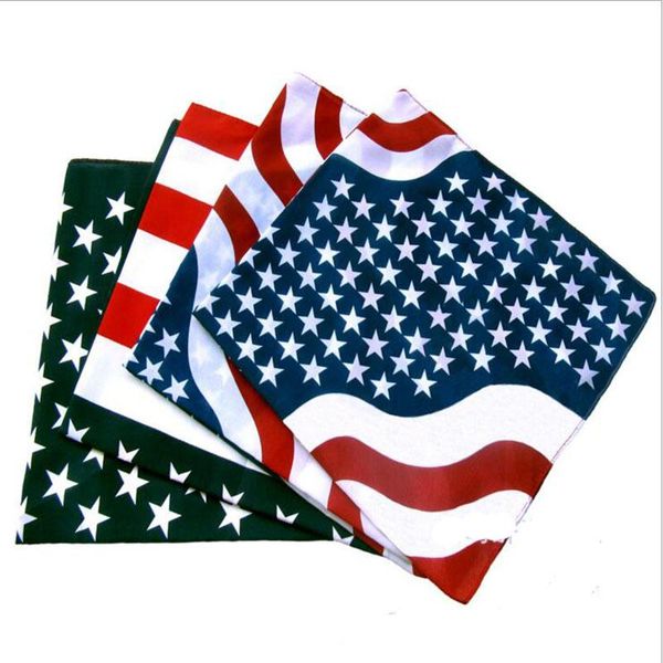 

Хлопок банданы США США американский флаг США бандана головы обернуть шарф шеи теплее печати шарф 55*55 см 2 стили 12 шт.