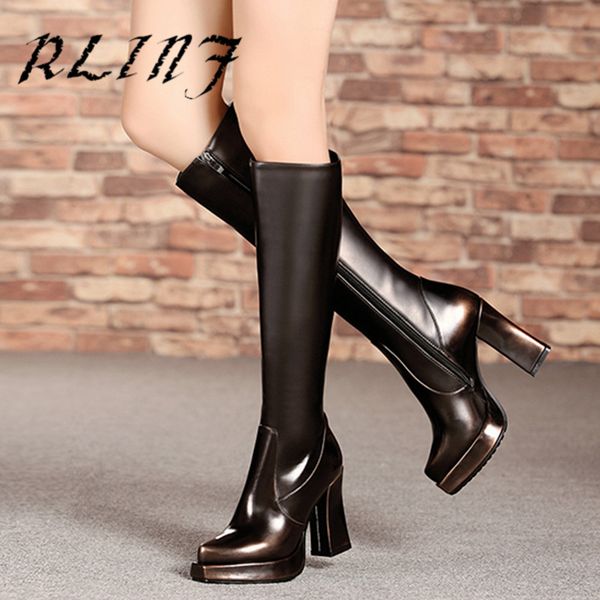 rlinf new waterproof platform with high heel knight side zipper slim female long boots, Black
rlinf new waterproof platform with high heel knight side zipper slim female long boots, Black