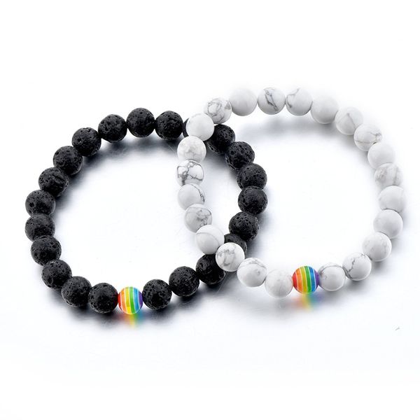black white stone beads rainbow bracelet natural lava howlite for women men couple friend bangles jewelry pulseira bilekli
black white stone beads rainbow bracelet natural lava howlite for women men couple friend bangles jewelry pulseira bilekli