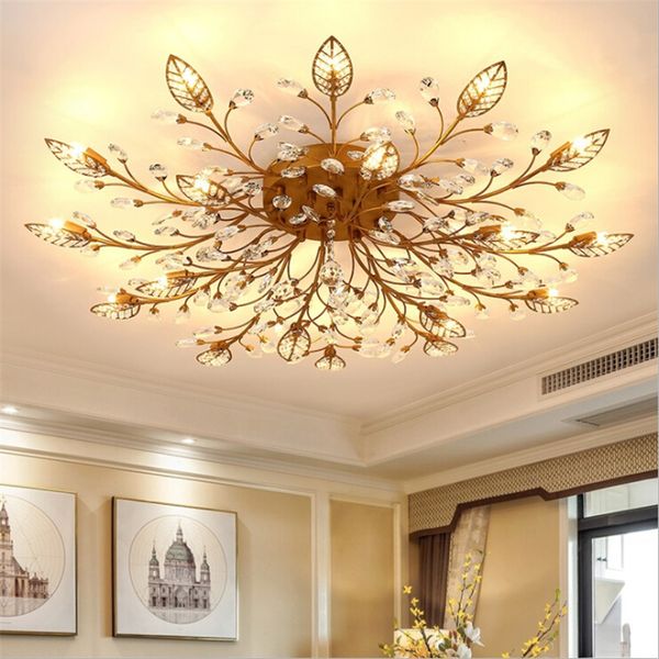 Modern K9 Cry Tal Led Flu H Mount Ceiling Chandelier Light