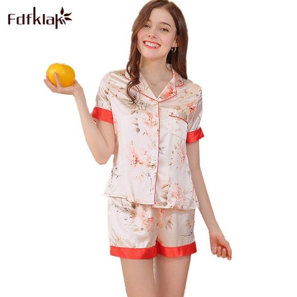 fdfklak summer silk pajamas for women pijama satin sleepwear pajama sets 2 piece set short pants pyjamas pijama mujer, Black;red
fdfklak summer silk pajamas for women pijama satin sleepwear pajama sets 2 piece set short pants pyjamas pijama mujer, Black;red