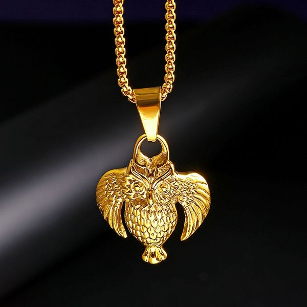 fashion punk men owl pendant necklace hip hop gold jewelry design stainless steel 60cm long chain men necklace gifts for men, Silver
fashion punk men owl pendant necklace hip hop gold jewelry design stainless steel 60cm long chain men necklace gifts for men, Silver