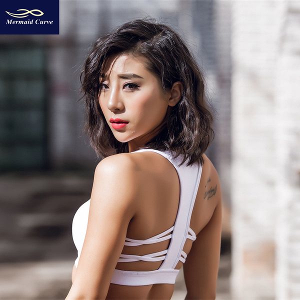 mermaid curve women sports bra for running gym padded wire shake proof underwear push up seamless fitness bras, White;black
mermaid curve women sports bra for running gym padded wire shake proof underwear push up seamless fitness bras, White;black