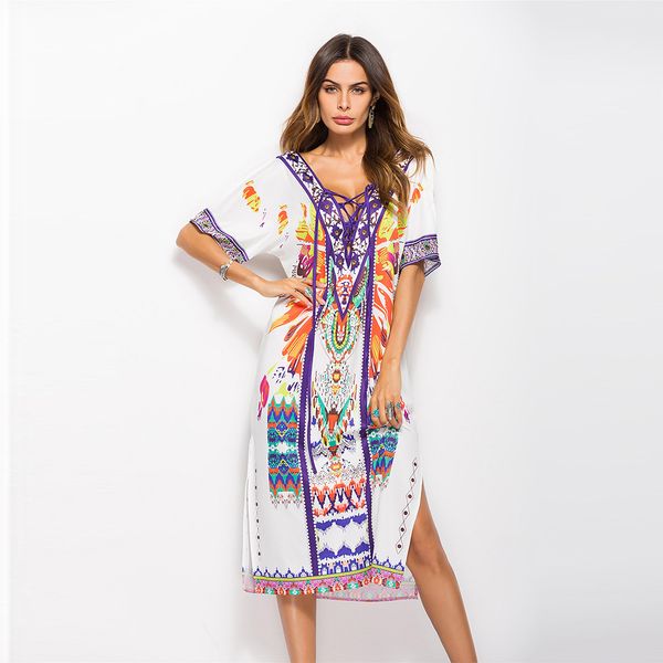 the new european and american fashion casual big size women's dress printed on both sides of the split garment dress 2709, Black;gray
the new european and american fashion casual big size women's dress printed on both sides of the split garment dress 2709, Black;gray