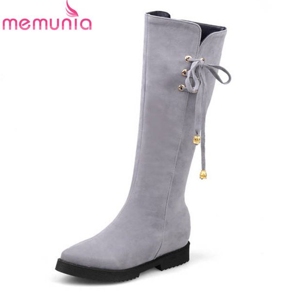 memunia 2018 new arrival knee high boots round toe flock autumn winter women boots zipper sweet comfortable low heels shoes, Black
memunia 2018 new arrival knee high boots round toe flock autumn winter women boots zipper sweet comfortable low heels shoes, Black