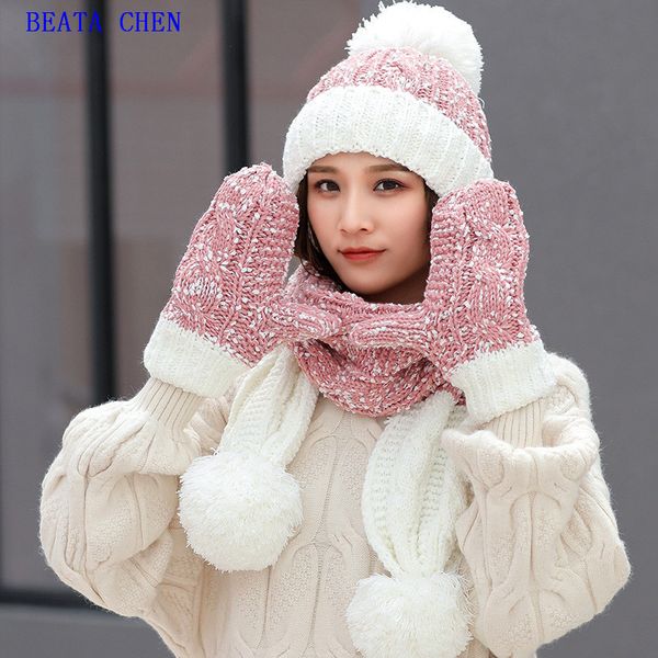 beata chen wool cap children's winter scarf, gloves, three-piece casual matching autumn winter knit cap, Blue;gray
beata chen wool cap children's winter scarf, gloves, three-piece casual matching autumn winter knit cap, Blue;gray