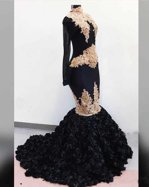 2018 Sexy Plus Size Prom Dresses Black Gold Appliques Long Sleeves Formal Evening Gowns Mermaid Party Prom Dresses
2018 Sexy Plus Size Prom Dresses Black Gold Appliques Long Sleeves Formal Evening Gowns Mermaid Party Prom Dresses