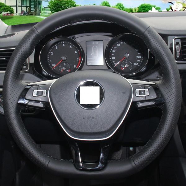 black leather hand-stitched car steering wheel cover for volkswagen vw golf 7 mk7 new polo jetta passat b8 tiguan sharan touran
black leather hand-stitched car steering wheel cover for volkswagen vw golf 7 mk7 new polo jetta passat b8 tiguan sharan touran