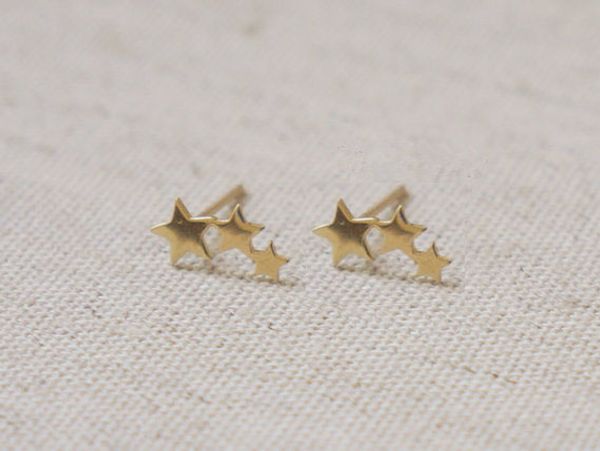 10pairs tiny 3 stars stud earrings three linking stars stud earring cute 3star teens stud earrings for women, Golden;silver
10pairs tiny 3 stars stud earrings three linking stars stud earring cute 3star teens stud earrings for women, Golden;silver