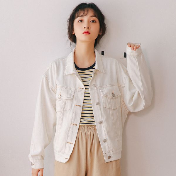 autumn winter women white denim jacket casual loose short female long sleeve coat, Black;brown
autumn winter women white denim jacket casual loose short female long sleeve coat, Black;brown