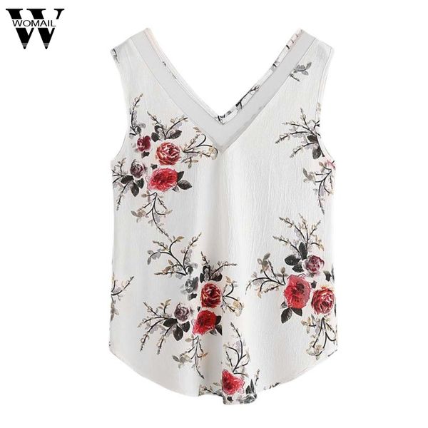 new womial women shirts floral tank blouse casual sleeveless v-neck print shirt summer chiffon blouse cami women dec7, White
new womial women shirts floral tank blouse casual sleeveless v-neck print shirt summer chiffon blouse cami women dec7, White