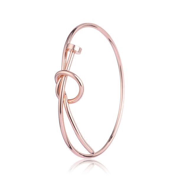 Trendy Gold Color Nail Knot Bracelet for Women Copper Manchette Rose Gold Color Collier Femme Bar Cuff Bangle Pulseiras Femme 7cm & 6cm B002, White
Trendy Gold Color Nail Knot Bracelet for Women Copper Manchette Rose Gold Color Collier Femme Bar Cuff Bangle Pulseiras Femme 7cm & 6cm B002, White