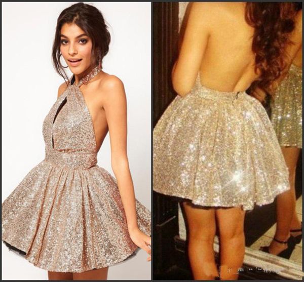 Sexy 2018 New Cocktail Dresses Halter Seqins Backless A Line Short Mini Shiny Blingbling Above Knee Homecomming Dresses Pageant Party Gowns
Sexy 2018 New Cocktail Dresses Halter Seqins Backless A Line Short Mini Shiny Blingbling Above Knee Homecomming Dresses Pageant Party Gowns
